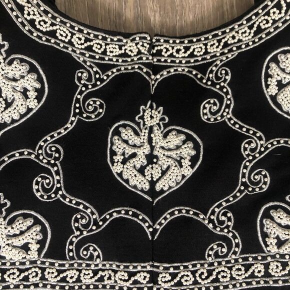 Vintage Adrienne Vittadini Petite Sz 2 Black Sheath Beaded Elegant Dress Womens - Picture 12 of 12